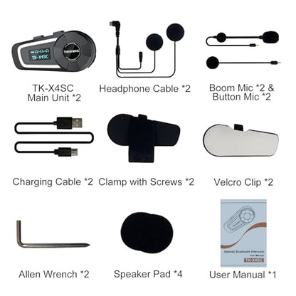 Helmet Bluetooth Headset (2 Count)