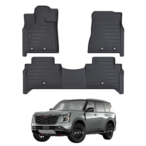 2 Rows Floor Mats for 2025 Nissan Armada 7 and 8 Passenger Models