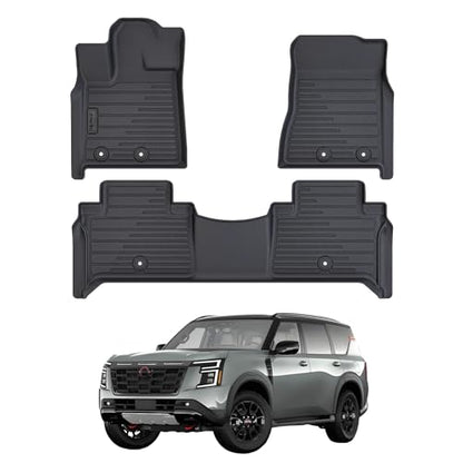 2 Rows Floor Mats for 2025 Nissan Armada 7 and 8 Passenger Models