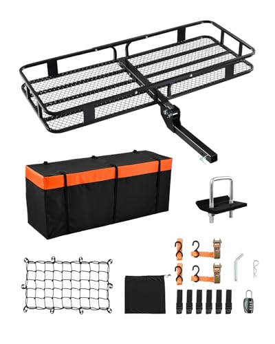 60 x 24 x 6 in Folding Hitch Cargo Carrier 500lbs Capacity