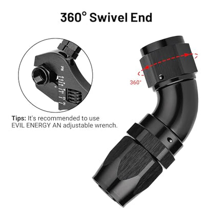 10AN 60 Degree One Piece Full Flow Hose End Fitting Swivel for CPE Braided Hose