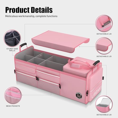 LIBZAKI Oversize 4 in 1 Car Trunk Storage Organizer