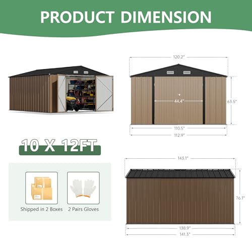 10x12 FT Outdoor Storage Shed