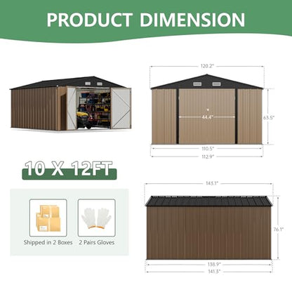 10x12 FT Outdoor Storage Shed