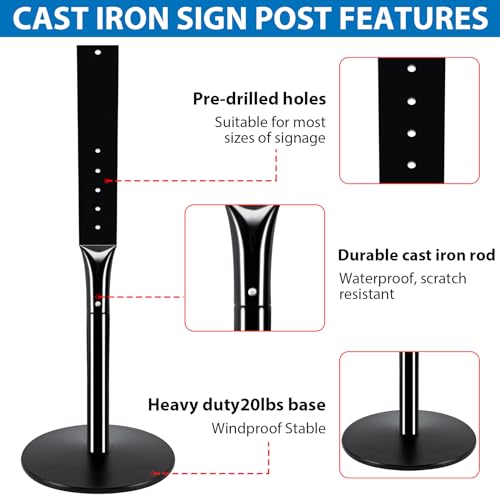 2Pack Heavy Duty Parking Sign Post for Outside (2 Count)