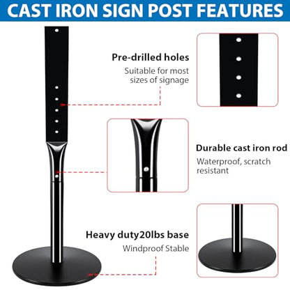2Pack Heavy Duty Parking Sign Post for Outside (2 Count)
