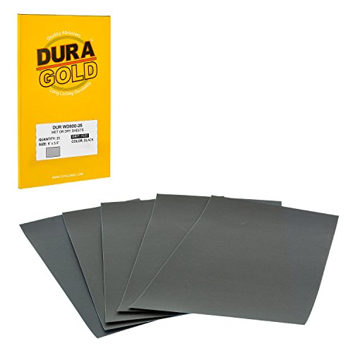 Premium 800 Grit Wet or Dry Sandpaper Sheets (25 Count)