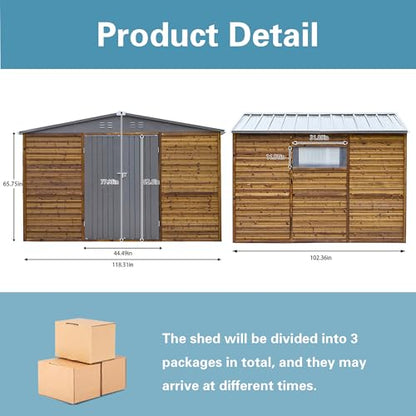 8x10 FT Outdoor Storage Shed with Windows