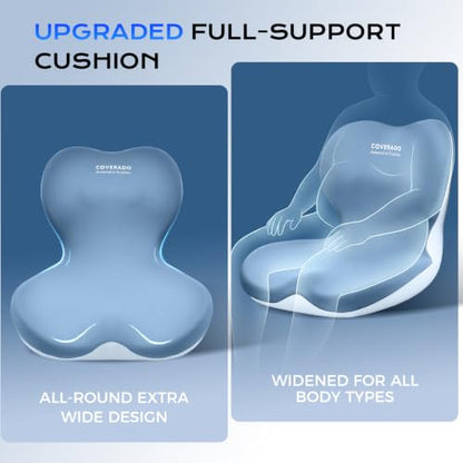 Car Seat Cushion and Lumbar Support Pillow One Piece