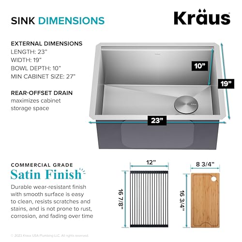 Stainless Steel 23 in Undermount Kitchen Sink KWU111
