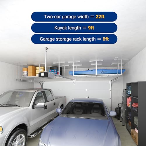 3x8 Overhead Garage Ceiling Storage Rack Organization