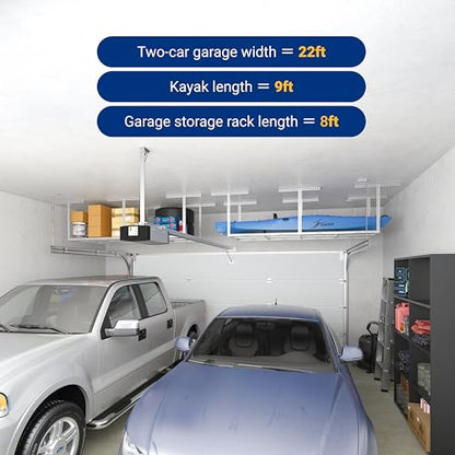 3x8 Overhead Garage Ceiling Storage Rack Organization
