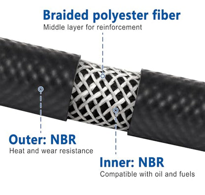 Rubber Fuel Hose Line Push Lock 1 (10 Foot)