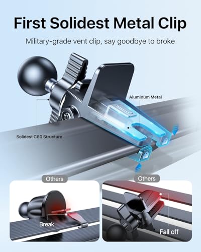 for MagSafe Car Mount [Strong Magnet&Metal Clip] Vent Phone Holder