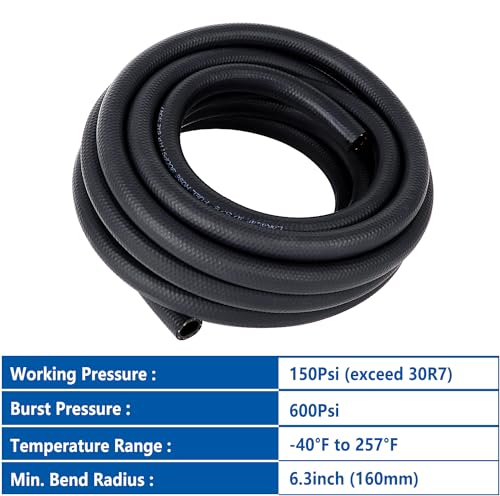 Rubber Fuel Hose Line Push Lock 5 (25 Foot)