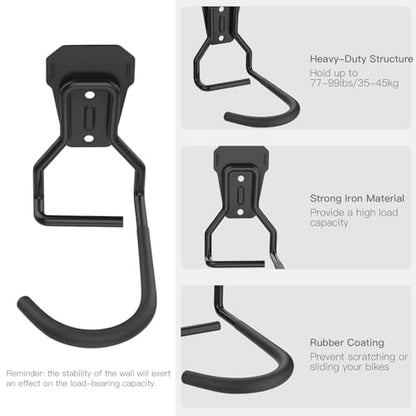 Bike Wall Mount with Fixed Hook (6 Count)