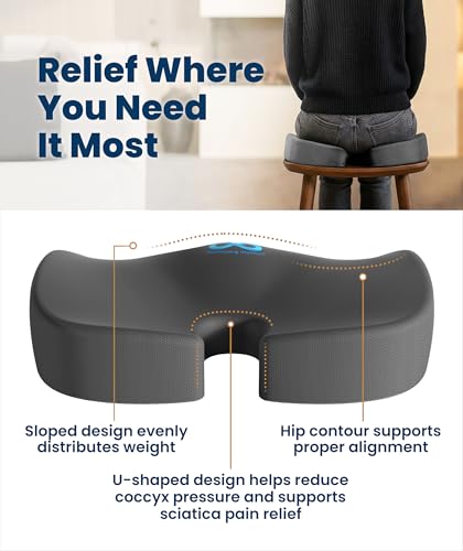 Doctor Recommended Memory Foam Seat Cushion for Office Chairs & Car