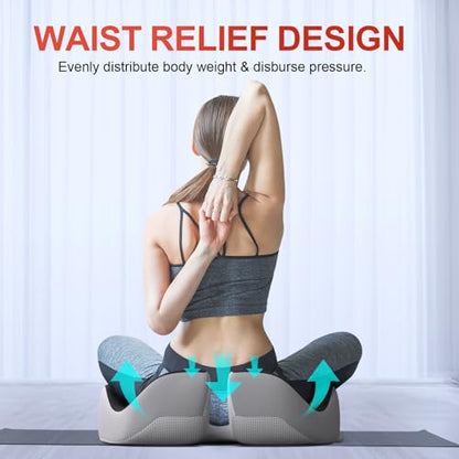 XL Ergonomic Seat Cushion Relieves Sciatica & Tailbone Pain (1000 grams)