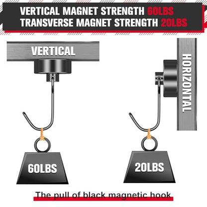 60LBS Magnetic Hooks (8 Count)