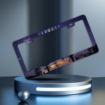Starry Sky Moon License Plate Frames