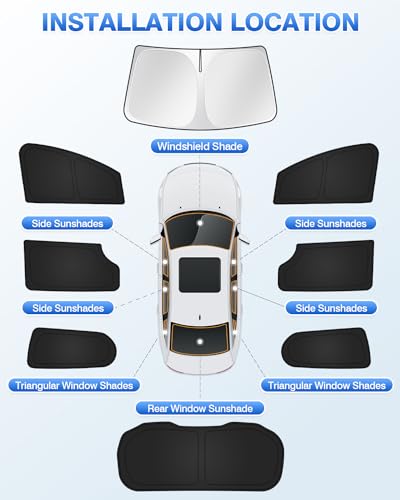 Sunshades for Chrysler Pacifica 2017 (8 Count)