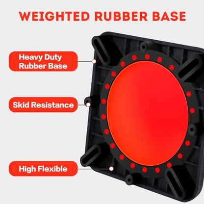 Traffic Cones 28 inch 6 Pack Heavy Duty Safety Cones Orange with Reflective Collars Fit Parking Lot