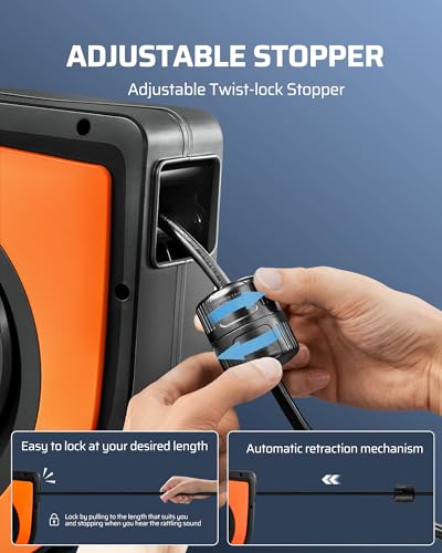 6 Grounded Outlets Retractable Extension Cord Reel (75 Count)