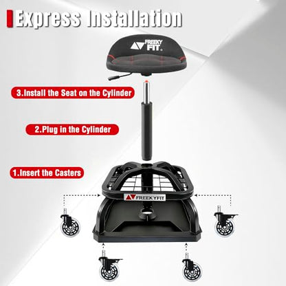 Rolling Shop Stool with Wheels