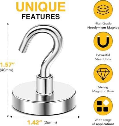 Magnetic Hooks 10pcs 170lbs Cruise Essentials 2026 Magnet Hook (10 Count)