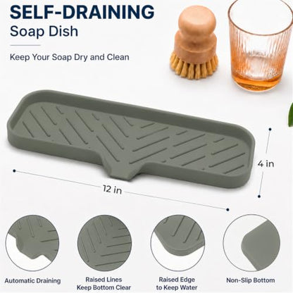 Silicone Soap Dish with Drain Spout