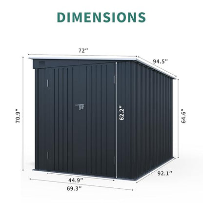 6x8FT Metal Shed