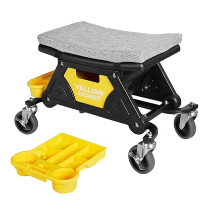 Rolling Mechanic Seat with Drawer & Trays