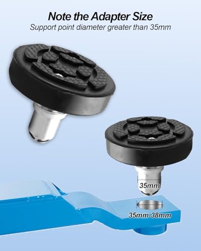 2 Pcs 35mm 2 Post Car Lift Feet Rubber Tray Heightening Feet Plus High Leg