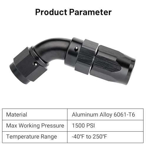 4AN 60 Degree One Piece Full Flow Hose End Fitting Swivel for CPE Braided Hose