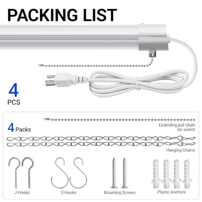 BS84 LED Shop Lights 4FT for Workshop (4 Count)