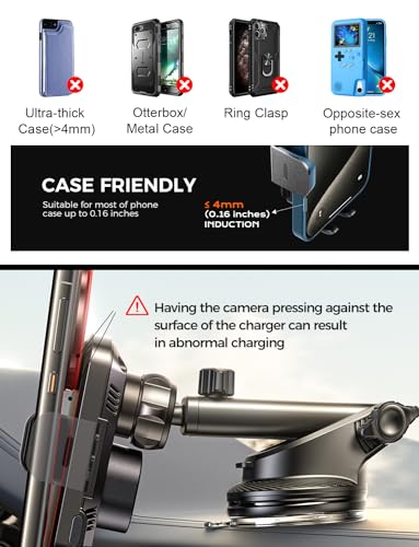 Wireless Car Charger with Phone Holder Mount