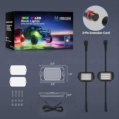 Q1 MAX 2 Pod RGB+IC Replacement Rock Lights (12.32 Ounce)