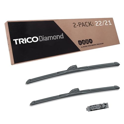 Diamond 22" + 21" Super Premium Automotive Replacement Windshield Wiper Blades (2 Count)