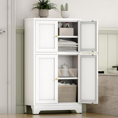 White Bathroom Floor Cabinet