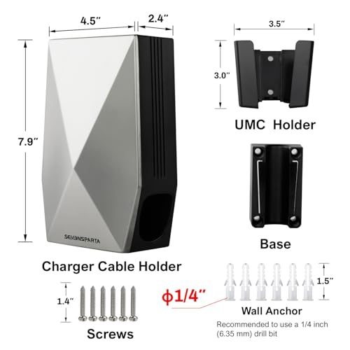 Aluminum Charging Cable Holder Wall Mount for Tesla Charger