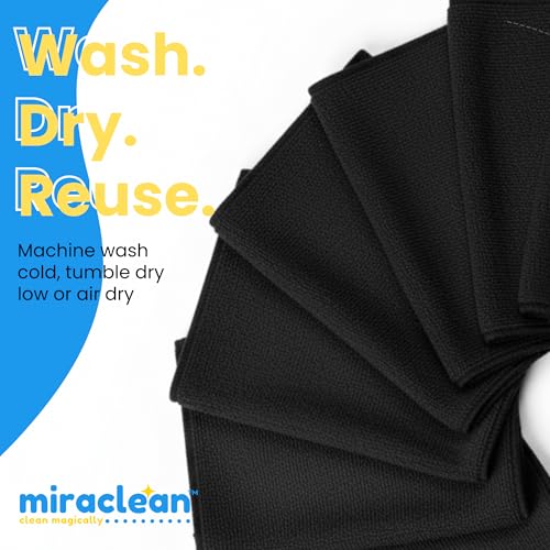 Microfiber Cleaning Cloth Black 12 Pack Premium Microfiber Towels for Cars (12 Count)