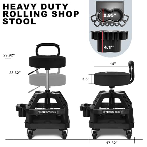 Rolling Shop Stool with Wheels