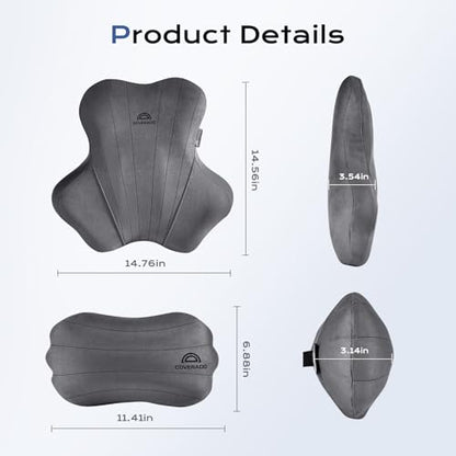 Car Lumbar Support Pillow and Car Neck Pillow Kit