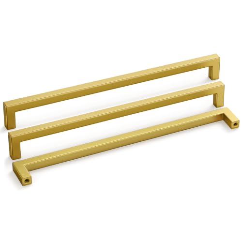 10 Pack 12-3/5" Gold Cabinet Handles Brushed Brass Drawer Pulls