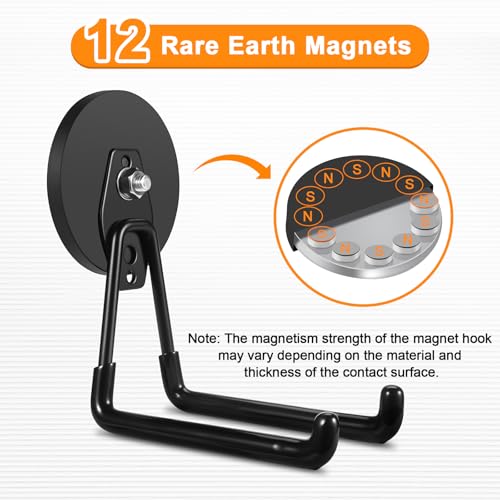 Strong Magnetic Hooks Heavy Duty Large Magnet Garage Storage Hooks (2 Count)