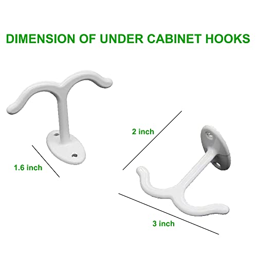 10 Pcs Zinc Alloy Ceiling Double Hook Cabinet Wardrobe Coat Towel Hat Hook Hooks Under Cabinet Shelf (10 Count)