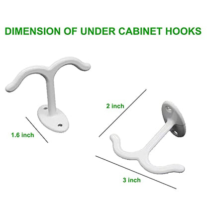 10 Pcs Zinc Alloy Ceiling Double Hook Cabinet Wardrobe Coat Towel Hat Hook Hooks Under Cabinet Shelf (10 Count)