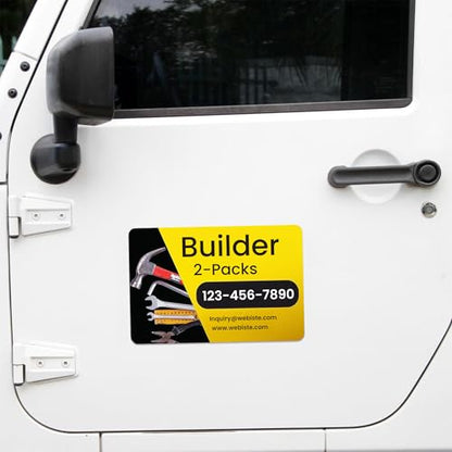 Custom Car Magnet Signs for Builder and Contractor (2 Count)