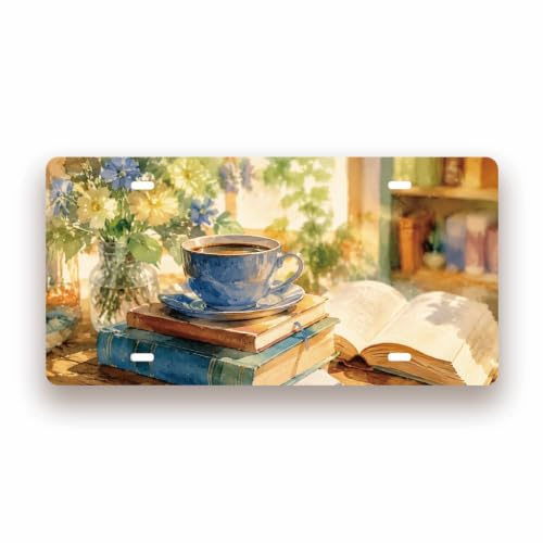 READING COFFEE BOOKISH SPACE Metal Tin Sign License Plate Bar Cafe Garage Cave Home Room Wall Bathroom Farmhouse Garden Porch Patio Decor