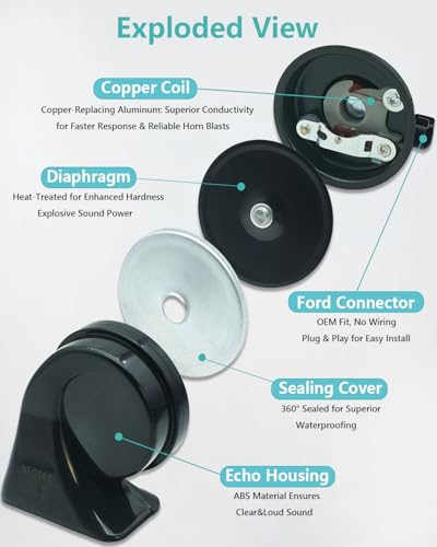 126dB Dual Tone Car Horn Kit with 2 Connector Types